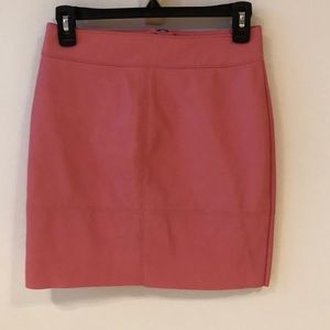 Faux leather pink skirt